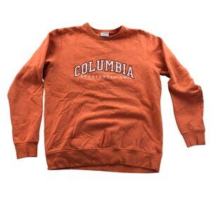 Columbia Womens Sweatshirt Medium Orange Long Sleeve Crew Neck Pullover Casual